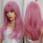 Long Straight Pink Wig