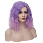 Short Curly Bob Wavy Ombre Pink Wig