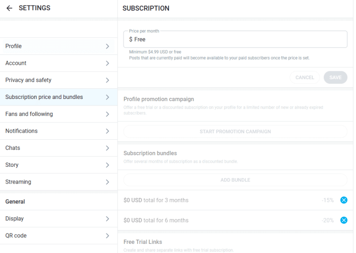 onlyfans bundle settings