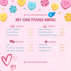 free onlyfans tip menu 1